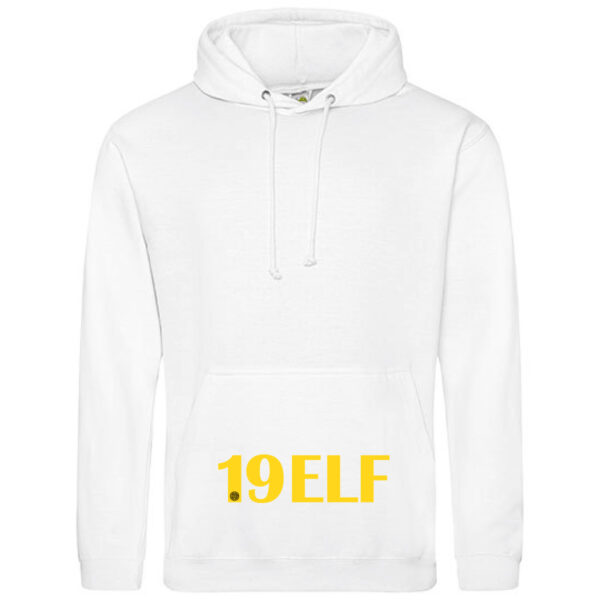 Hoodie Basic "19ELF" Unisex WEISS – Bild 2