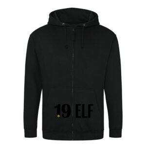 Kapuzenjacke / Zoodie „19ELF“ Basic SCHWARZ